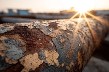 Symbolic image of aging infrastructure and industrial decline, highlighting environmental and safety concerns at sunset