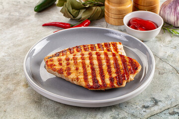 Grilled turkey breast fillet steak