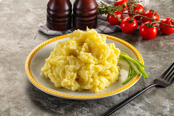 Mushed boiled potato homemade puree