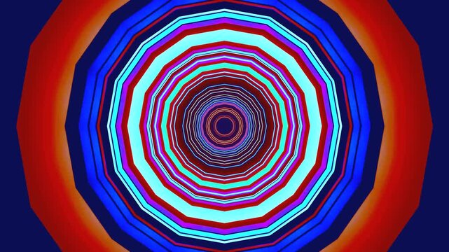 Dynamic tunnel video loop showcasing vibrant colors in a seamless motion for visual entertainment and relaxation