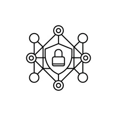 Cybersecurity Protection Shield &ndash; Secure Data Network Graphic 