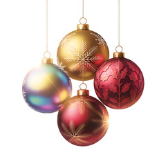 Assortment of christmas ornaments, festive holiday decoration