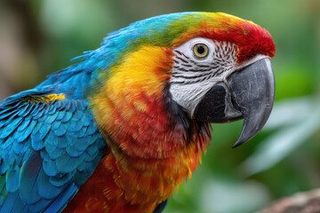 Fototapeta premium Close Up Colorful Scarlet Macaw Parrot