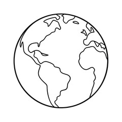 Global earth planet map icon vector illustration symbol concept