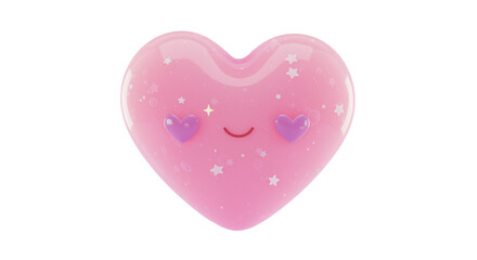 Obraz premium Pink heart cute isolated 3d PNG