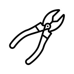 Pliers tool illustration, simple design with copy space