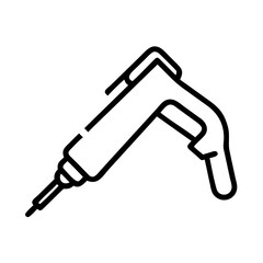 Soldering iron tool illustration, minimalistic design with copy space