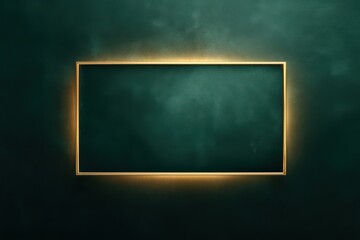 Gold framed square on a green background