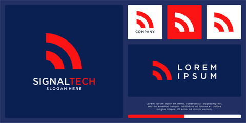 Signal technology logo design minimalist