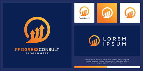 Progress consulting logo design template