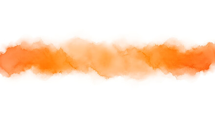 Abstract vibrant orange watercolor paint stroke banner texture element for creative designs