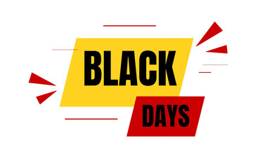 Black Friday, black days banner, 
