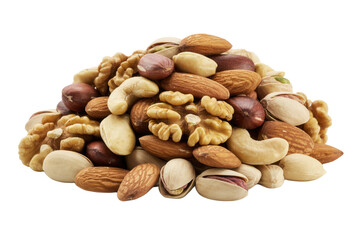 Delight in a flavorful mix of almonds, cashews, walnuts, pistachios, and hazelnuts, a healthy snack perfect for boosting energy and wellness, appealing to health-conscious consumers and food bloggers