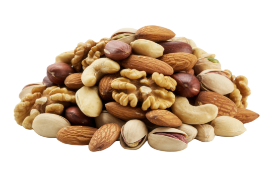 Delight in a flavorful mix of almonds, cashews, walnuts, pistachios, and hazelnuts, a healthy snack perfect for boosting energy and wellness, appealing to health-conscious consumers and food bloggers