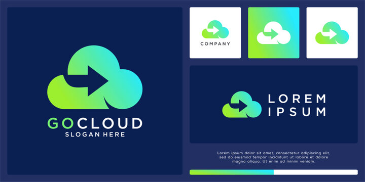 Go cloud logo design with arrow