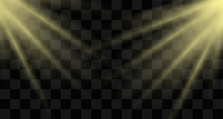 Fototapeta premium Golden Light Rays on Transparent Background Creating a Dreamy Light Effects for Digital Design Projects and Visual Compositions Perfect for Adding Warmth and Radiance to Graphics 