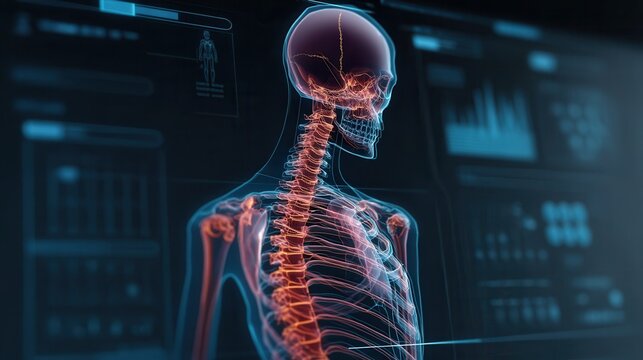 Exploring Detailed Human Anatomy Through Advanced Digital Visualization in a High-Tech Lab Setting