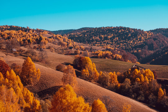 beautiful autumn landscapes in the mountains