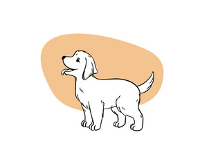 Cute puppy  vector doodle illustration