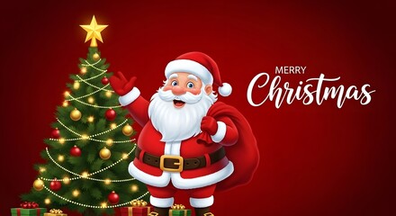 santa claus and christmas tree