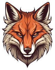 Naklejka premium PNG Coyote face retro logo illustration wildlife animal.