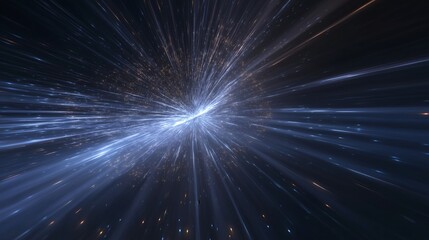 Naklejka premium A cosmic burst with streaks of light traveling through the universe.