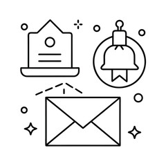 Mail envelope icon set vector illustration for web and business communication design
