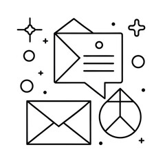 Vector illustration of a mail envelope icon symbol for business communication, email, web, and contact design