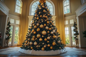 christmas tree in the living room