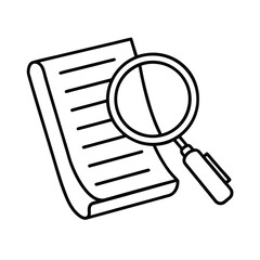 Vector magnifying glass icon on white background symbolizing search, zoom, and find tools