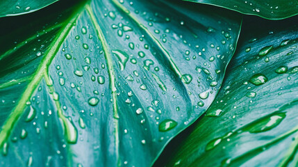 MORNING DEW ON JUICY LEAVES AND FLOWERS