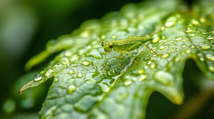 MORNING DEW ON JUICY LEAVES AND FLOWERS