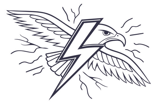 Eagle with Lightning Bolt Symbol bird thunder