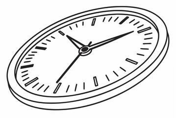 Oval Clock Face with Thin Hands time dial