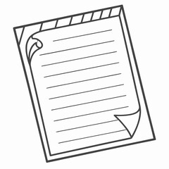 Lined paper with folded corners stationery document