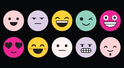 Expression Emojis Collection Vector set