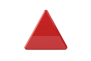 Bold red triangle icon with sleek, modern design perfect for branding, safety warnings, or geometric layouts, a visual statement for innovative marketing and attention grabbing designs