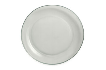 Empty white ceramic round plate, ideal for food presentation. Tableware isolated on a transparent background