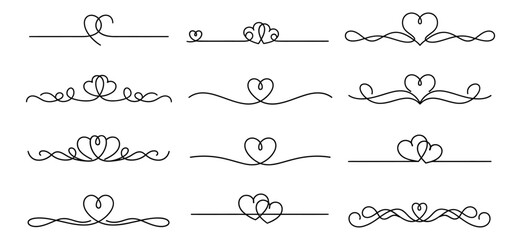 Fototapeta premium Frame love border set