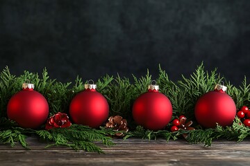 christmas decoration on wooden background