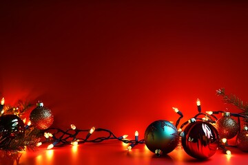 christmas background with baubles and stars