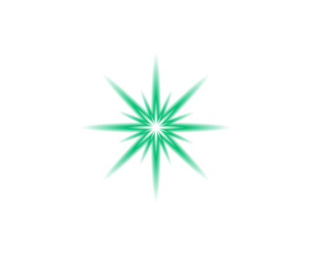 Green starburst isolated on transparent background