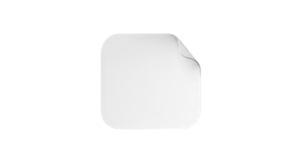 Blank white paper sheet with curled corner isolated on transparent background