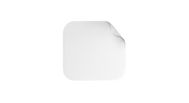 Blank white paper sheet with curled corner isolated on transparent background