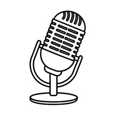 retro microphone isolated on white