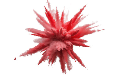 Stunning explosion of vibrant red powder paint creating a dynamic burst of color, perfect for artistic designs, creative projects, or impactful visuals that demand attention and energy