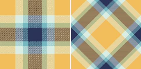 Vector plaid texture of background fabric textile with a check tartan seamless pattern. Set in fashionable colors for vogue fashion trends in the season.