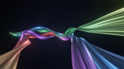 Abstract Colorful Waving Light Streams Animation Background. - Powered by Adobe