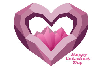 Crystal Geode Heart – Hyper Realistic Valentine Vector