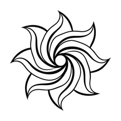 Tribal animal silhouette vector tattoo design illustration with black ornamental decoration